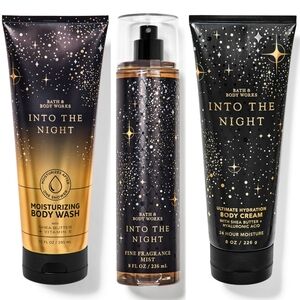 Bath Body Works Into the Night 3 Piece Body Care Set NEW Body Wash, Mist & Cream